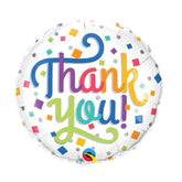 18 inch Thank You Multicolor Confetti White Foil Balloon